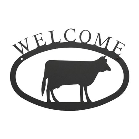 VILLAGE WROUGHT IRON Small Welcome Sign-Plaque - Cow VI599068